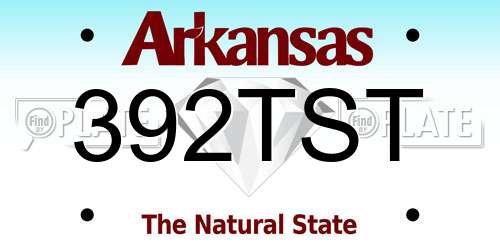 392TST Arkansas License Plate
