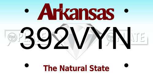 392VYN Arkansas License Plate