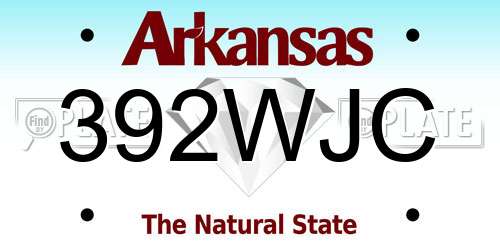 392WJC Arkansas License Plate