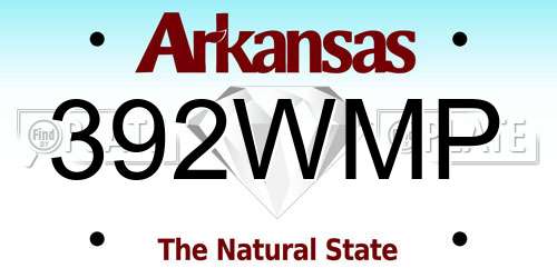 392WMP Arkansas License Plate