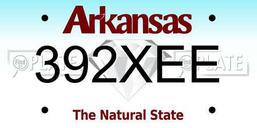392XEE Arkansas License Plate