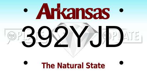 392YJD Arkansas License Plate