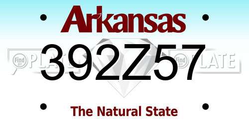 392Z57 Arkansas License Plate