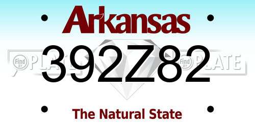 392Z82 Arkansas License Plate