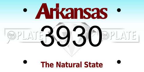 3930 Arkansas License Plate