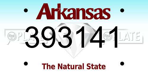 393141 Arkansas License Plate