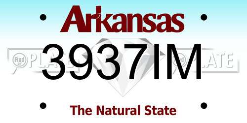 3937IM Arkansas License Plate