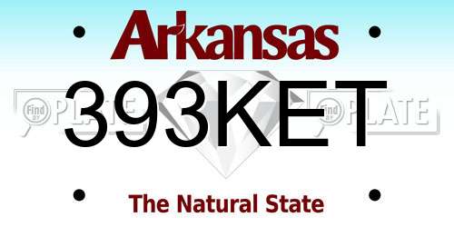 393KET Arkansas License Plate