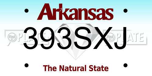 393SXJ Arkansas License Plate
