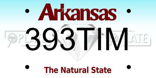 393TIM Arkansas License Plate