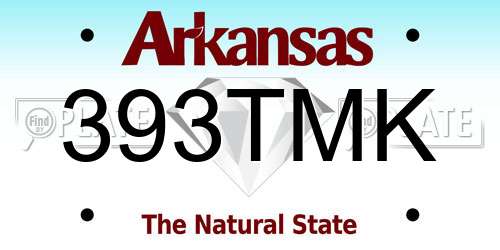 393TMK Arkansas License Plate
