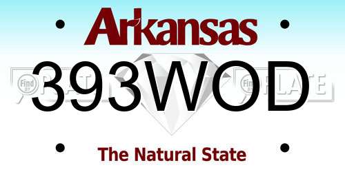 393WOD Arkansas License Plate