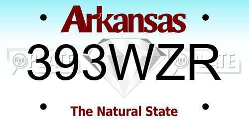 393WZR Arkansas License Plate