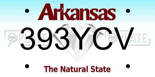 393YCV Arkansas License Plate