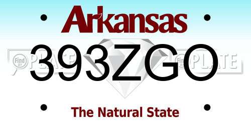393ZGO Arkansas License Plate