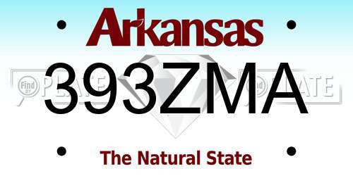 393ZMA Arkansas License Plate