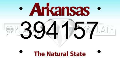 394157 Arkansas License Plate