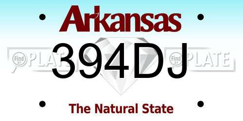394DJ Arkansas License Plate