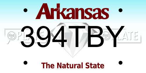 394TBY Arkansas License Plate