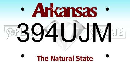 394UJM Arkansas License Plate