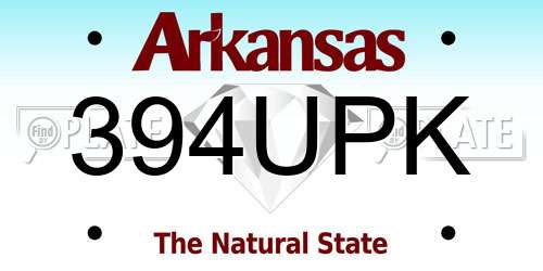 394UPK Arkansas License Plate