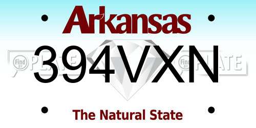 394VXN Arkansas License Plate