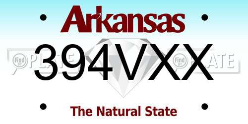 394VXX Arkansas License Plate