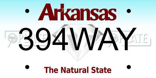 394WAY Arkansas License Plate