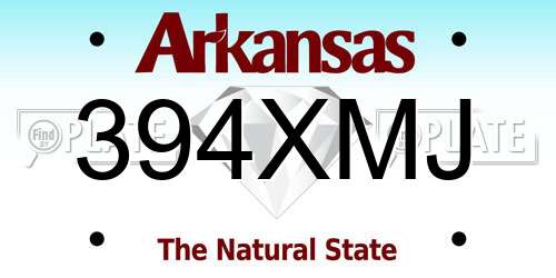 394XMJ Arkansas License Plate