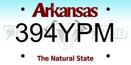 394YPM Arkansas License Plate