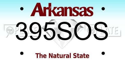 395SOS Arkansas License Plate