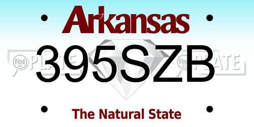 395SZB Arkansas License Plate