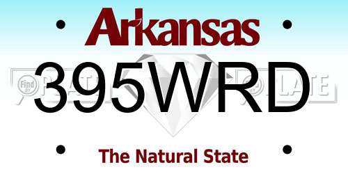 395WRD Arkansas License Plate