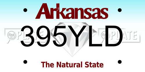 395YLD Arkansas License Plate