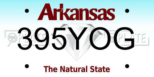 395YOG Arkansas License Plate