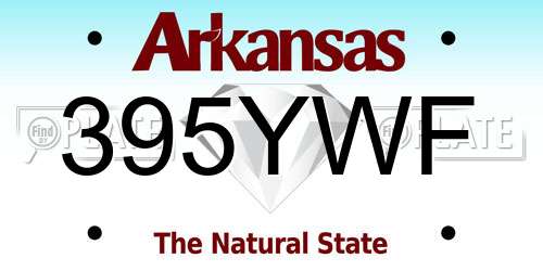 395YWF Arkansas License Plate