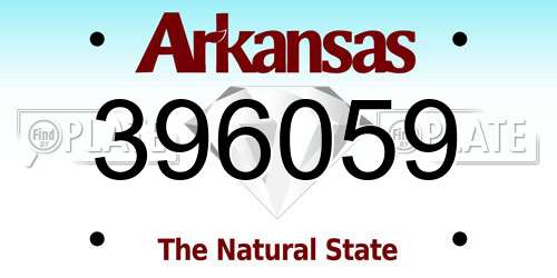 396059 Arkansas License Plate
