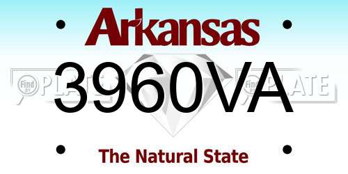 3960VA Arkansas License Plate