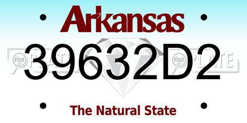 39632D2 Arkansas License Plate