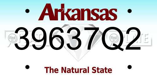 39637Q2 Arkansas License Plate
