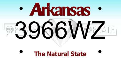 3966WZ Arkansas License Plate