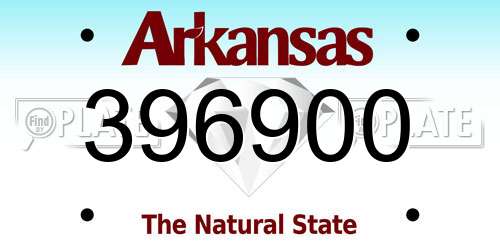 396900 Arkansas License Plate