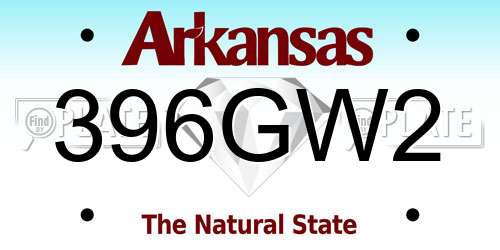 396GW2 Arkansas License Plate