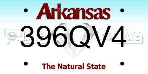 396QV4 Arkansas License Plate
