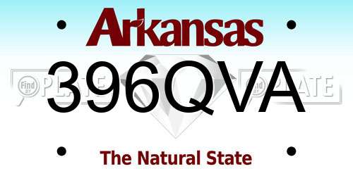396QVA Arkansas License Plate
