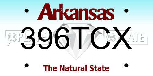 396TCX Arkansas License Plate