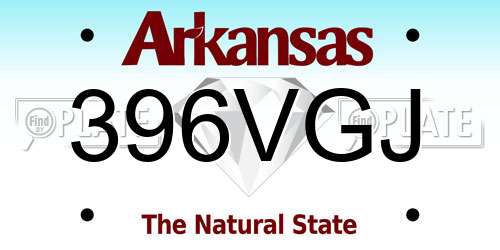 396VGJ Arkansas License Plate