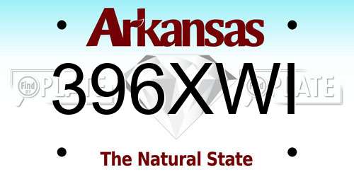396XWI Arkansas License Plate