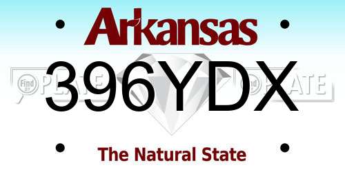 396YDX Arkansas License Plate