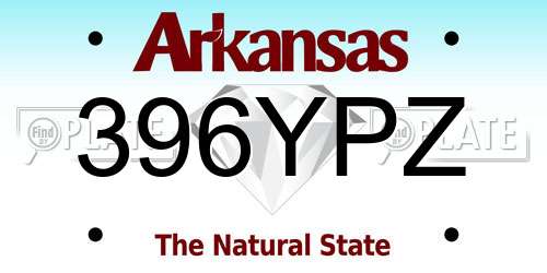 396YPZ Arkansas License Plate